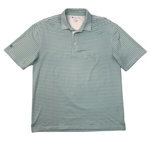 Oxford Golf Polo Shirt Mens XL Extra Large Waterfall Striped Moisture Wick Golf